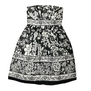 White House Black Market Women's Strapless Floral Mini Dress, Size 4